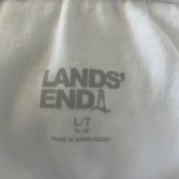 Lands End Womens Pants L Large TALL Sport Knit Straight Leg High Waist White - Picture 3 of 7